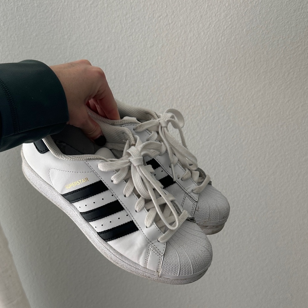 Adidas Superstar White and Black Shoes